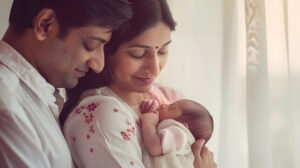 Indian Couple with New Born Baby IVF Angels Fertility Clinic Goa