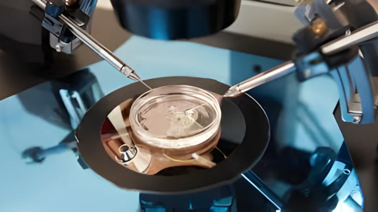 Dr. Milind Colvalcar and the embryology team performing advanced sperm sorting (Microfluidics) for TESA-retrieved sperm in the IVF Angels Goa clinic lab.